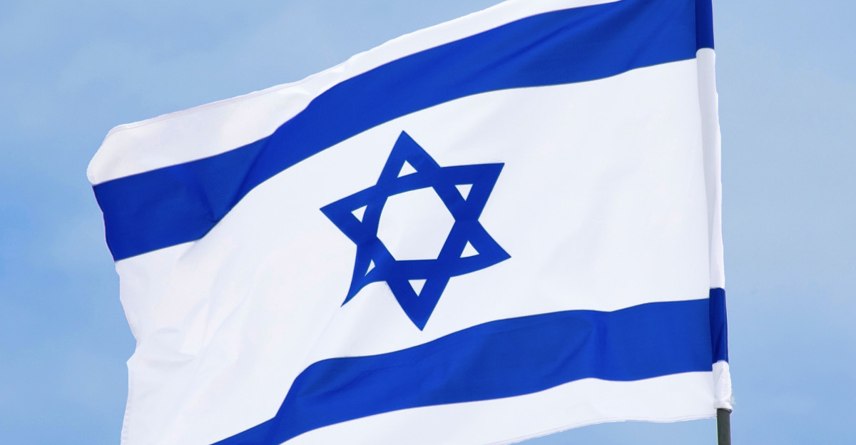 The flag of Israel in Yad LaShiryon Latrun Israel