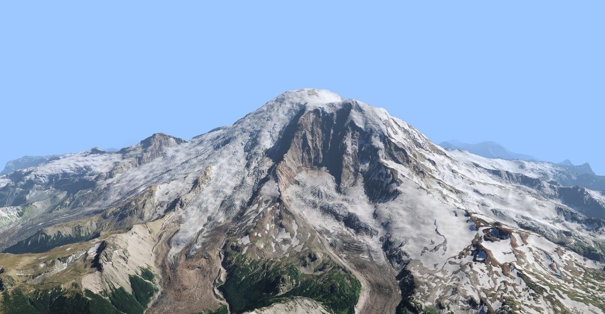 mount rainier park national landscape peak washington mountain earth earthquake seismic scenic usa nature volcano forest trees snow outdoors countryside valley wilderness eruption blue earth