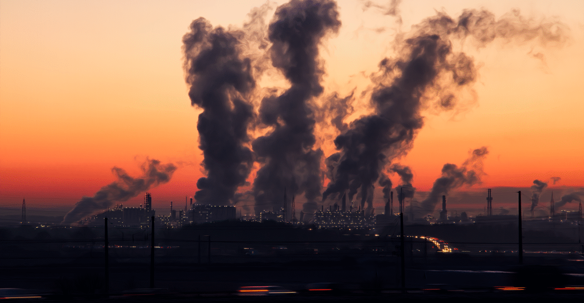 industry sunset pollution dusk twilight smoke fumes air pollution industrial plant nature sunrise chimney smog evening sky power plant exhaust factory