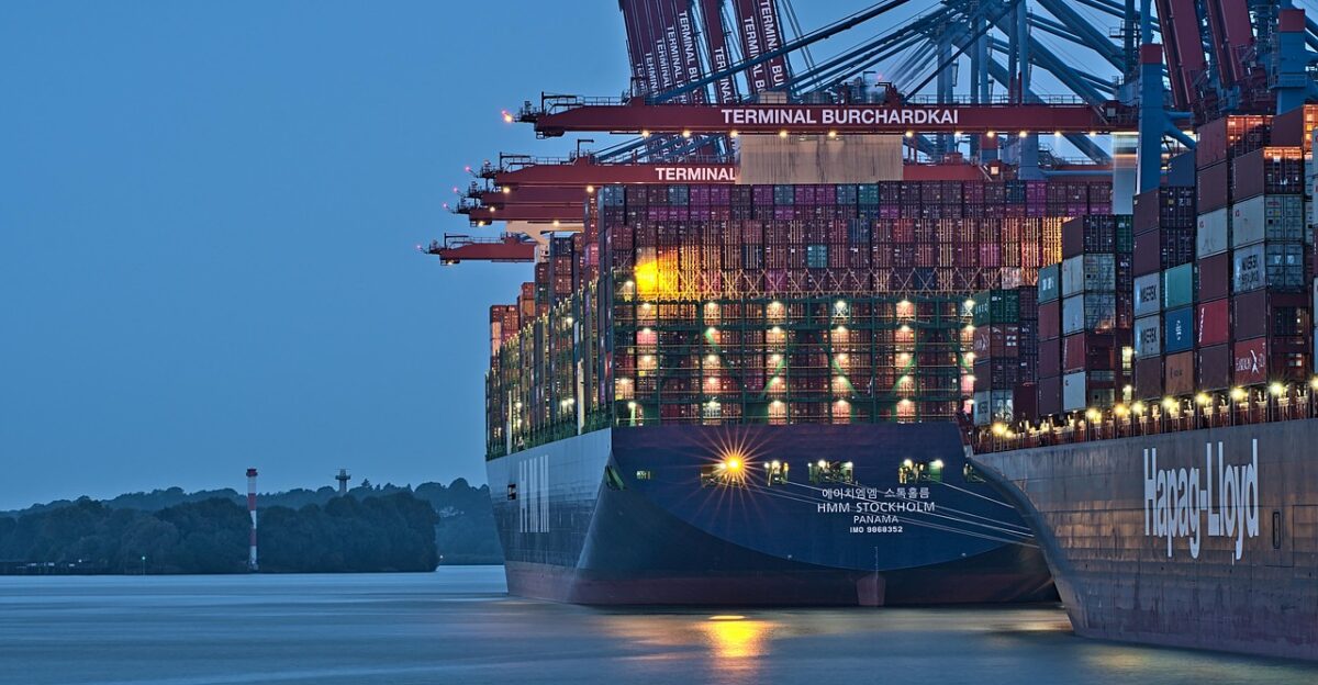 port ship water sea nature crane freight export import charge logistics container