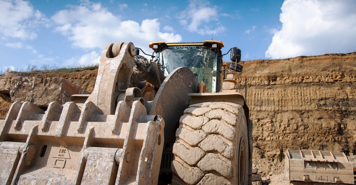 quarry excavator construction site site wheels work labor