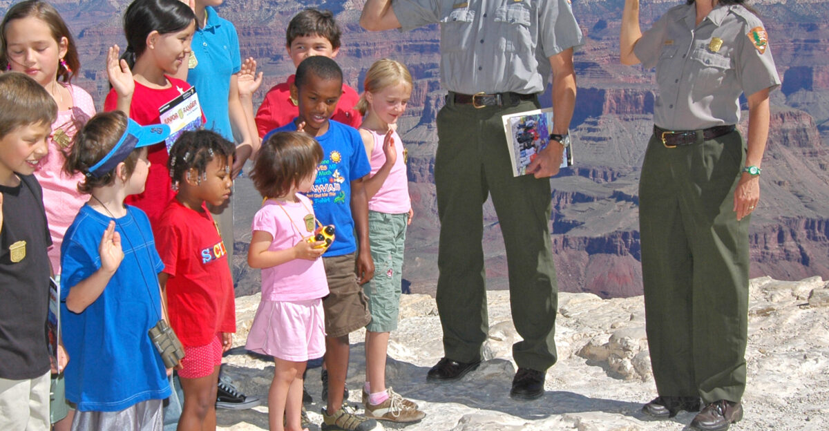 3258 x 3000 What is a Junior Ranger Junior Rangers help to preserve National Parks they learn about the Grand Canyon have fun and are our representatives to their friends families and schoolmates back home Junior Rangers spread their new knowledge about Parks and continue to use good environmental practices How can you become a Junior Ranger At Grand Canyon there are now five ways for you to complete the Junior Ranger requirements and be sworn in as a Grand Canyon National Park Junior Ranger All of our Junior Ranger programs are free of charge Learn more here NPS photo by Michael Quinn