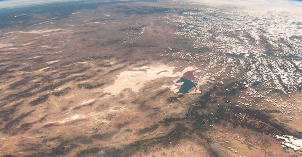Interestingly seen from space the Great Salt Lake in Utah is one of the most obvious landscapes influenced by humans