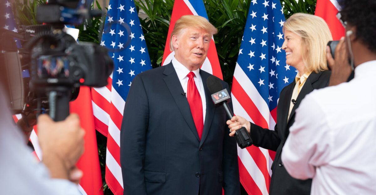 Greta Van Susteren interviewing Donald Trump in the Singapore summit