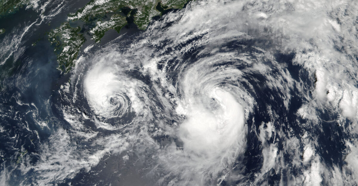 Tropical Storms Mindulle 10W and Lionrock 12W off Japan
