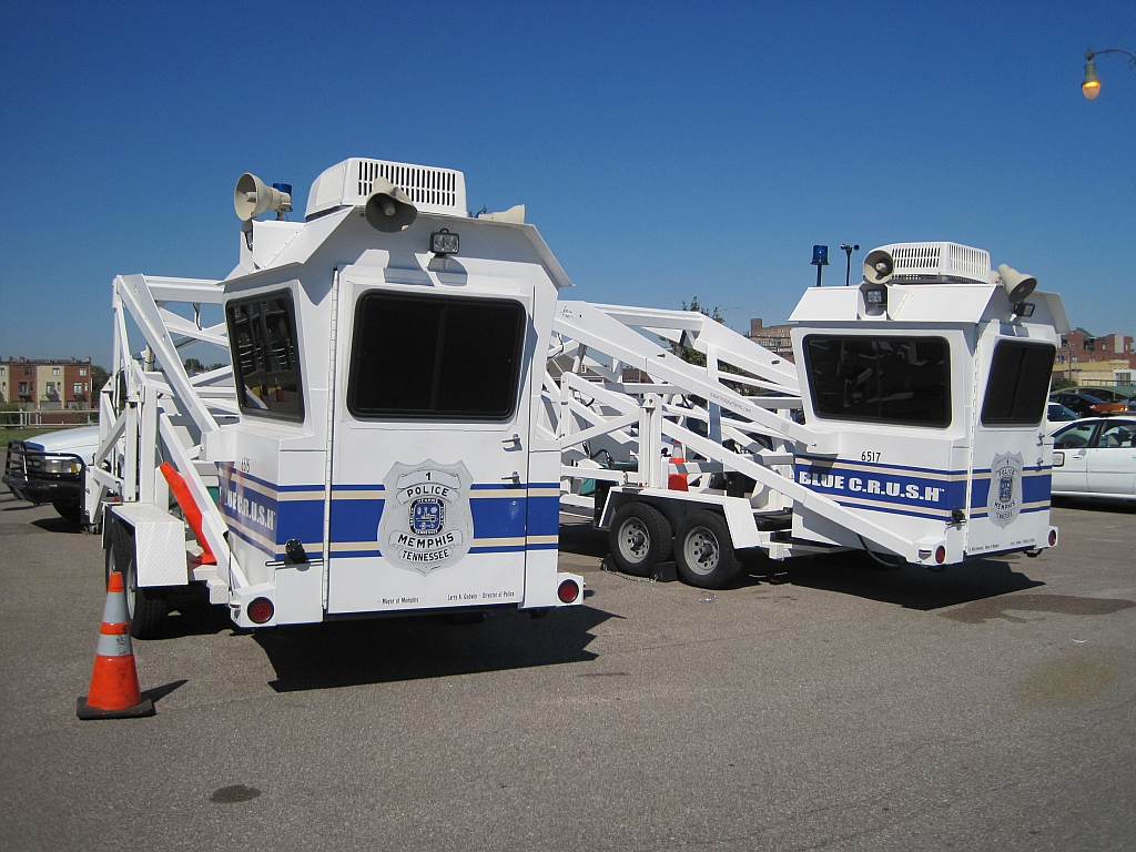 Mobile tactical platform of the Memphis Police Department MPD used for the MPD Blue C R U S H program When in use the platform is manned with one police officer As of 09-2010 two of the units are located at the Amtrak Central Station on south Main Street in Memphis Tennessee