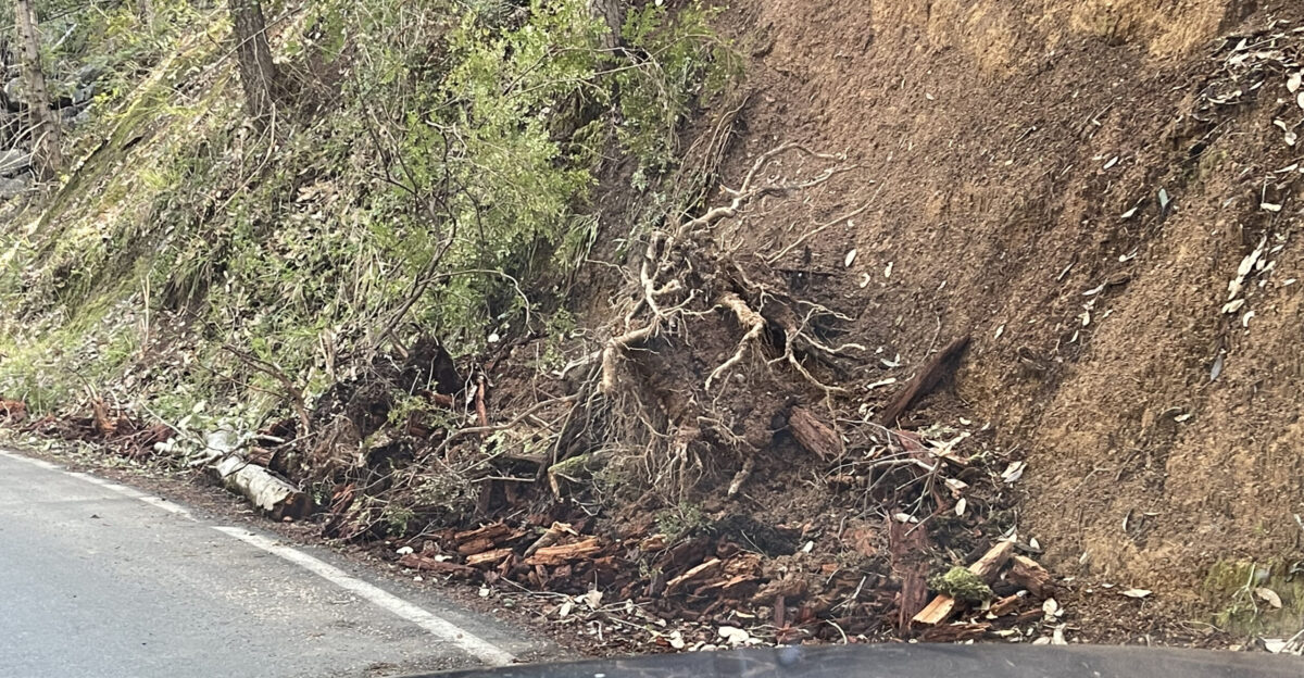 Mudslide on Comptche Ukiah Rd