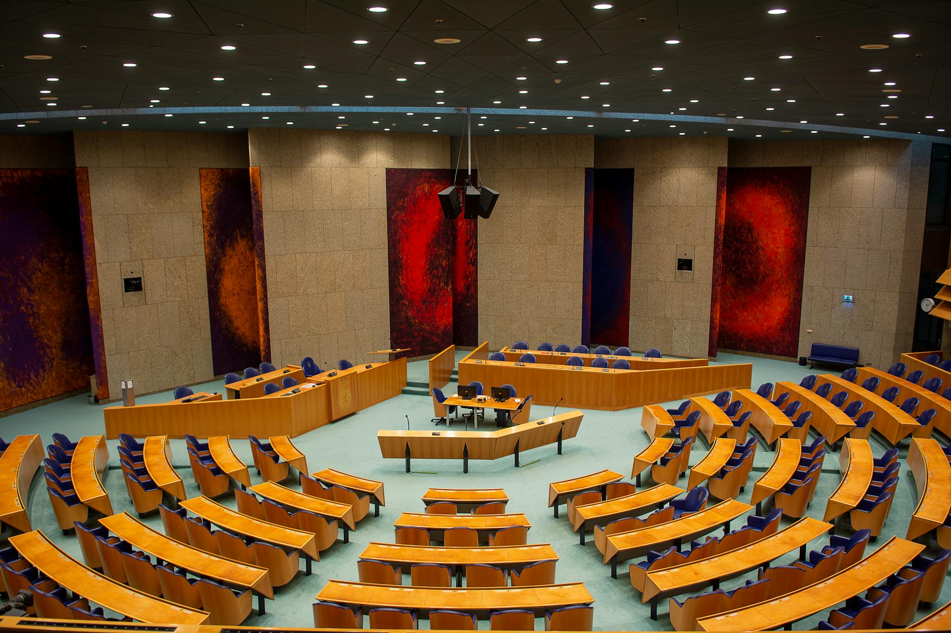 Circular seating of the Dutch Parliament in Den Haag Nederland