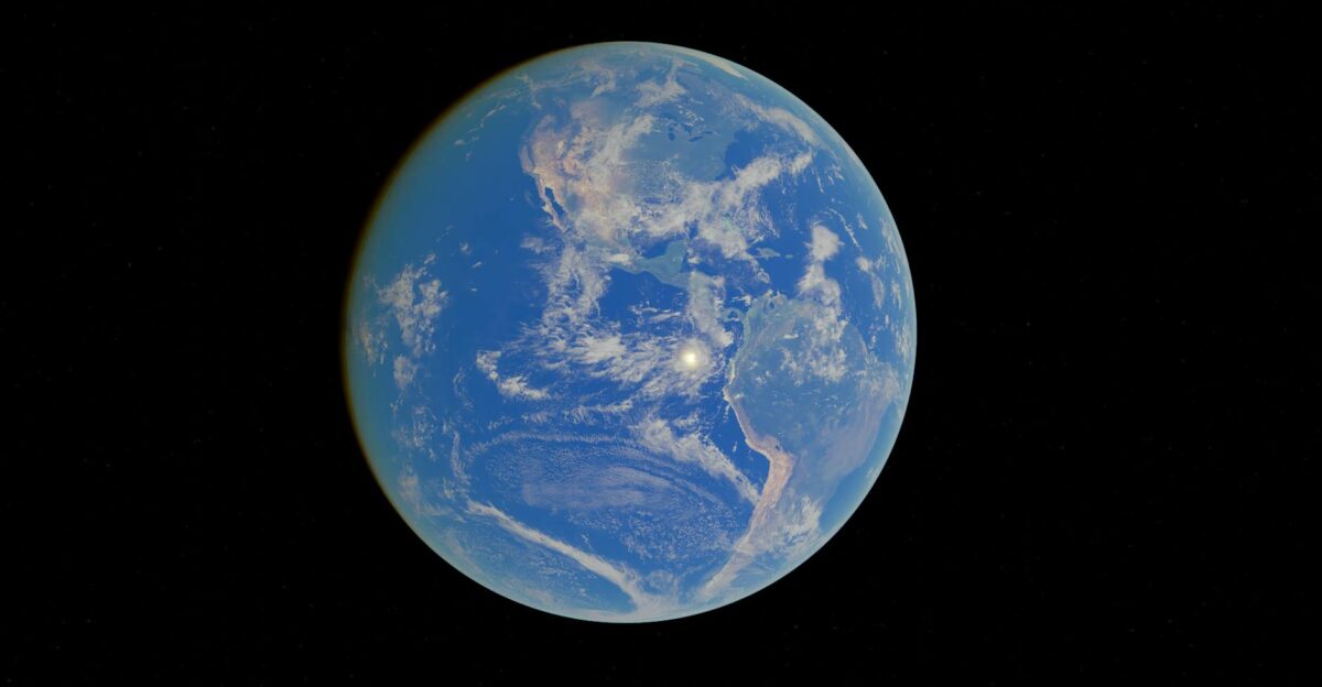 Stunning view of Earth with vibrant blues and clouds seen from space