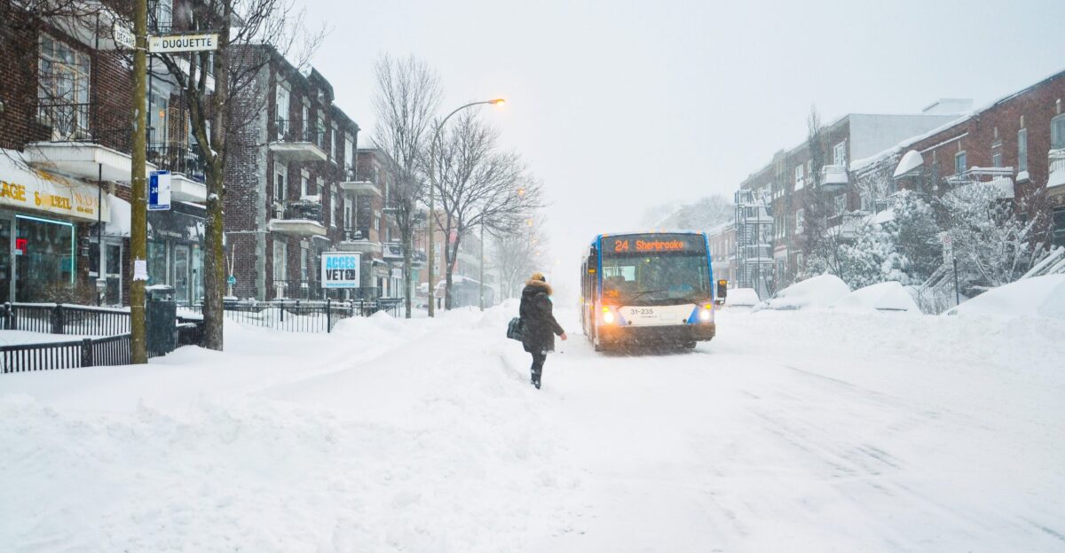 woman standing near blue truck