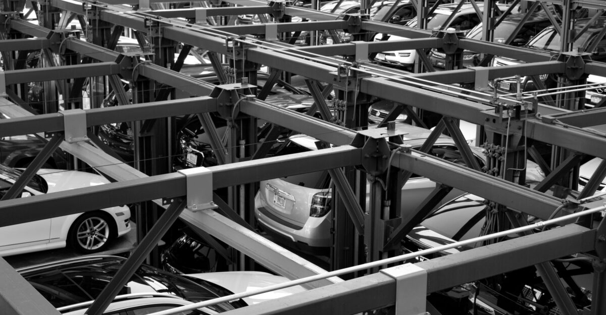 grayscale photography of cars