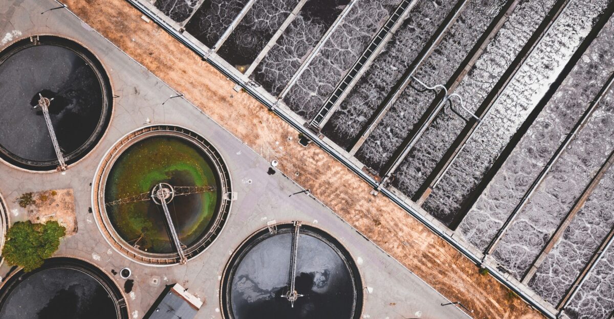 top view of concrete structures