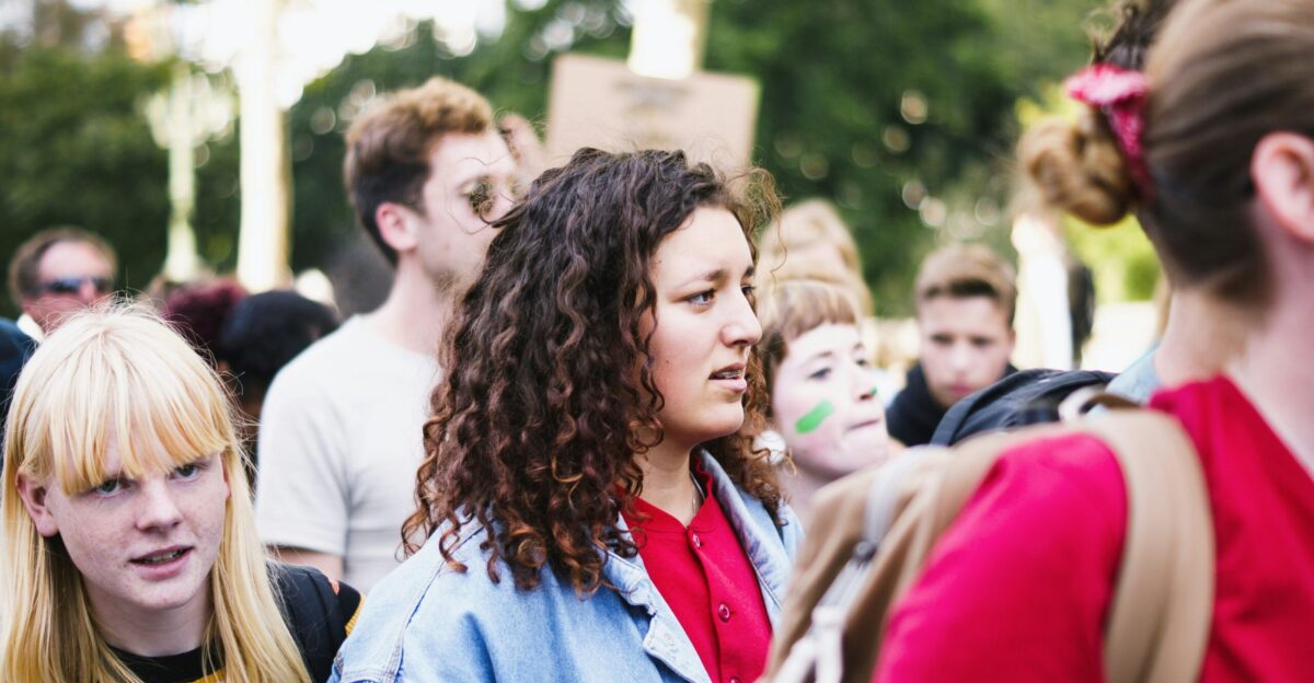 woman in blue denim jacket