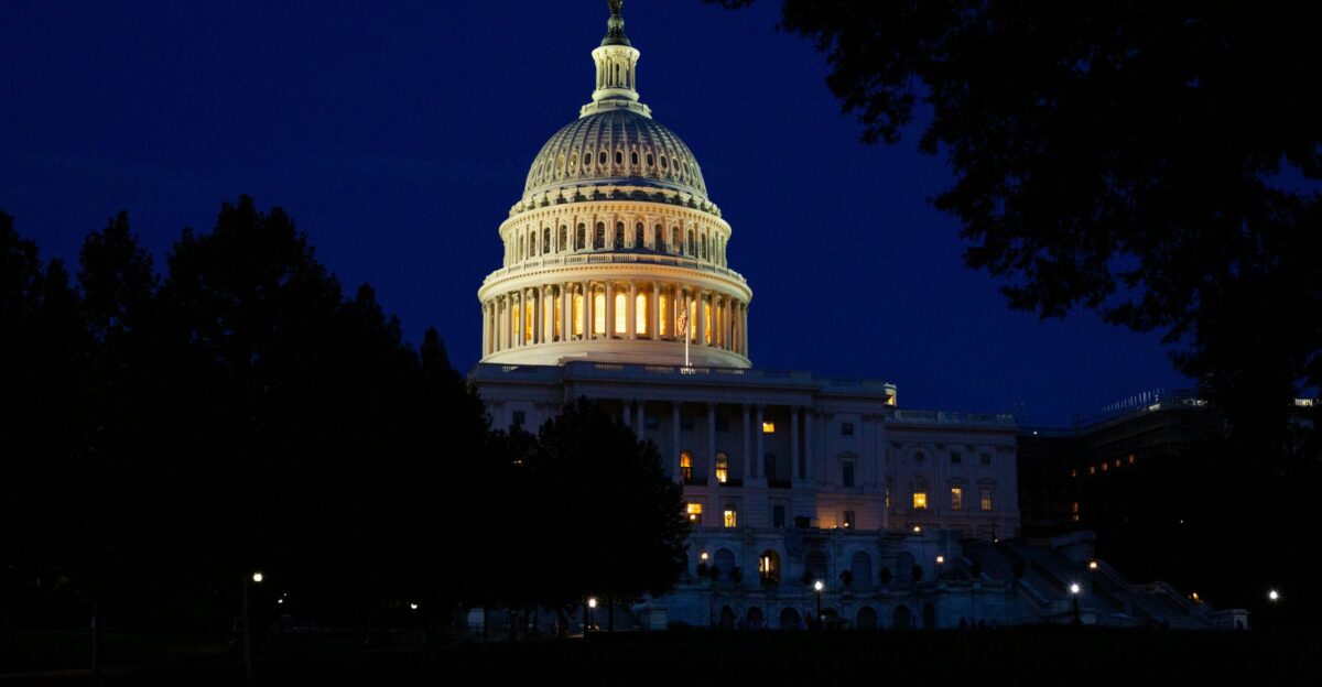 White House under clear sky at night