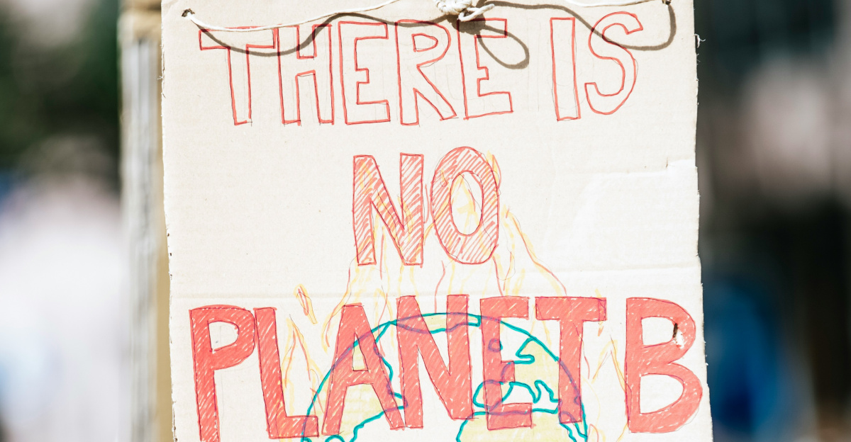 a protest sign that says there is no planet b