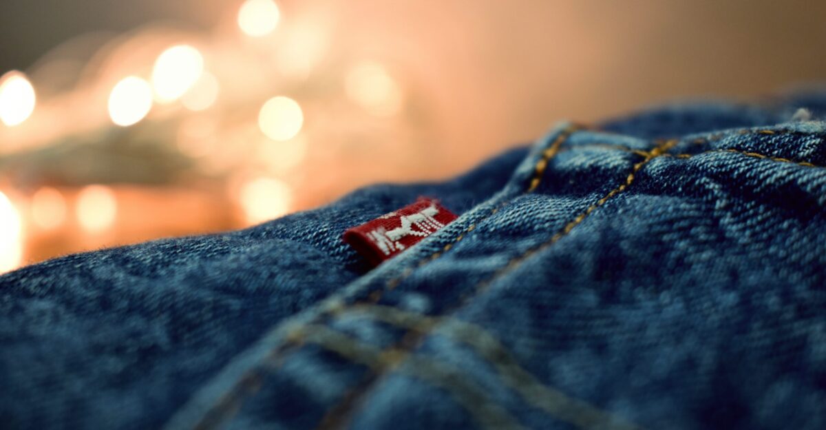 blue denim textile with white background