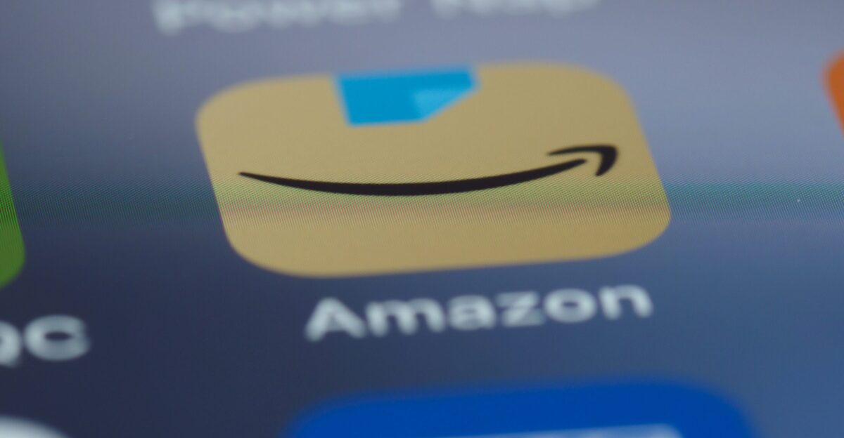 a close up of the amazon app logo