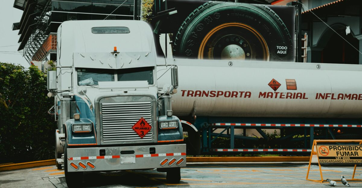 white and red freight truck