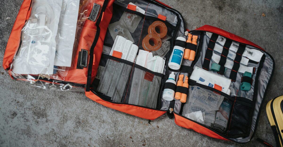 orange white and black bag