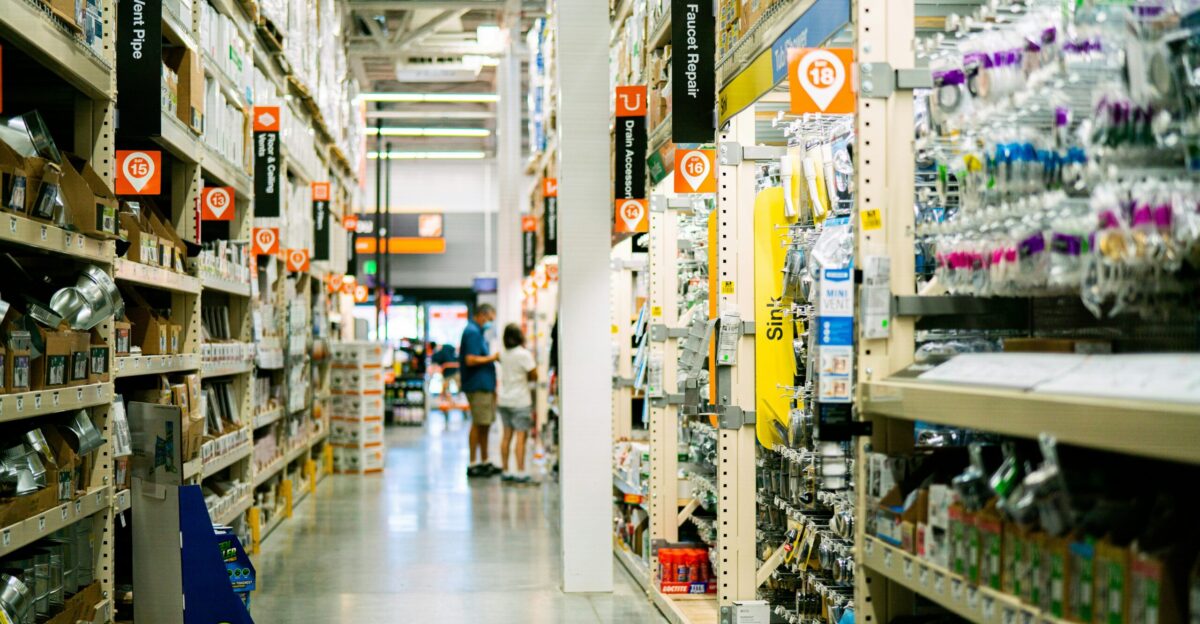 a store aisle filled with lots of items