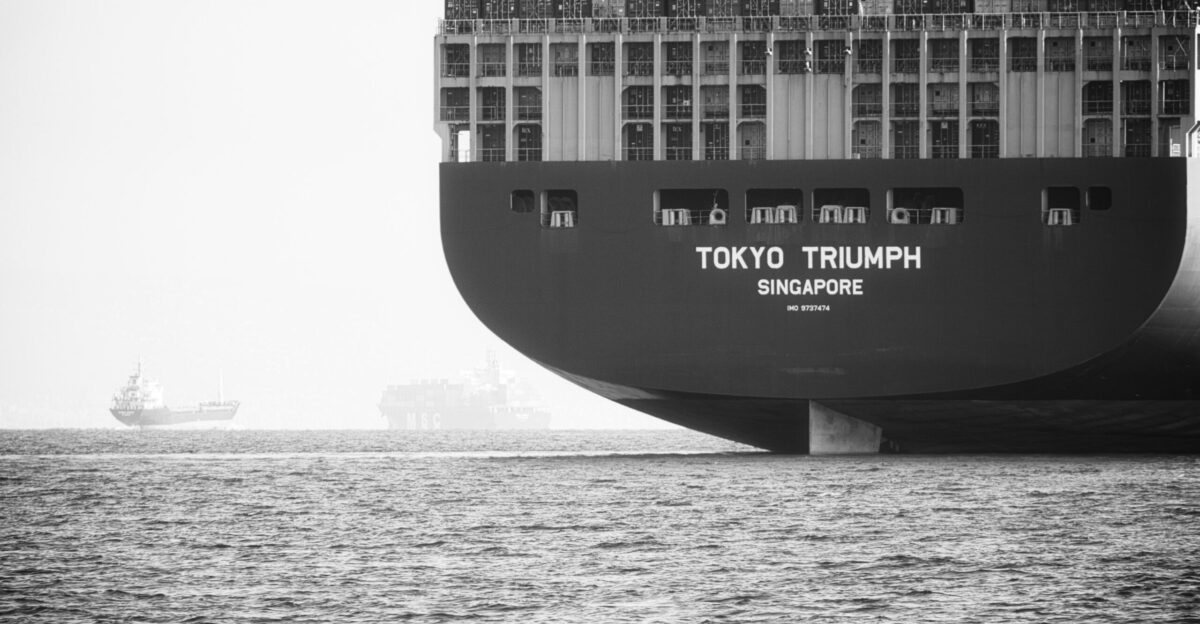 a large ship in the water