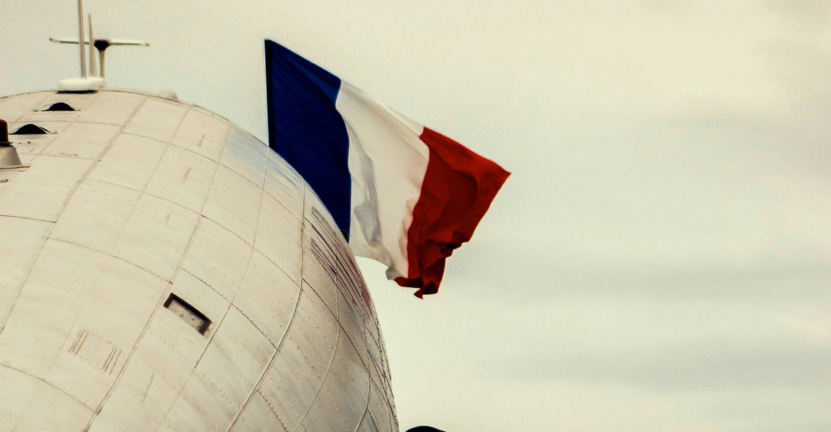 a large airplane with a flag on top of it