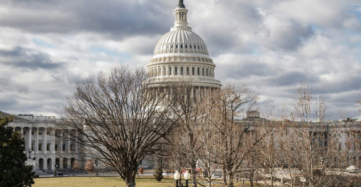a view of the capitol building from across the street