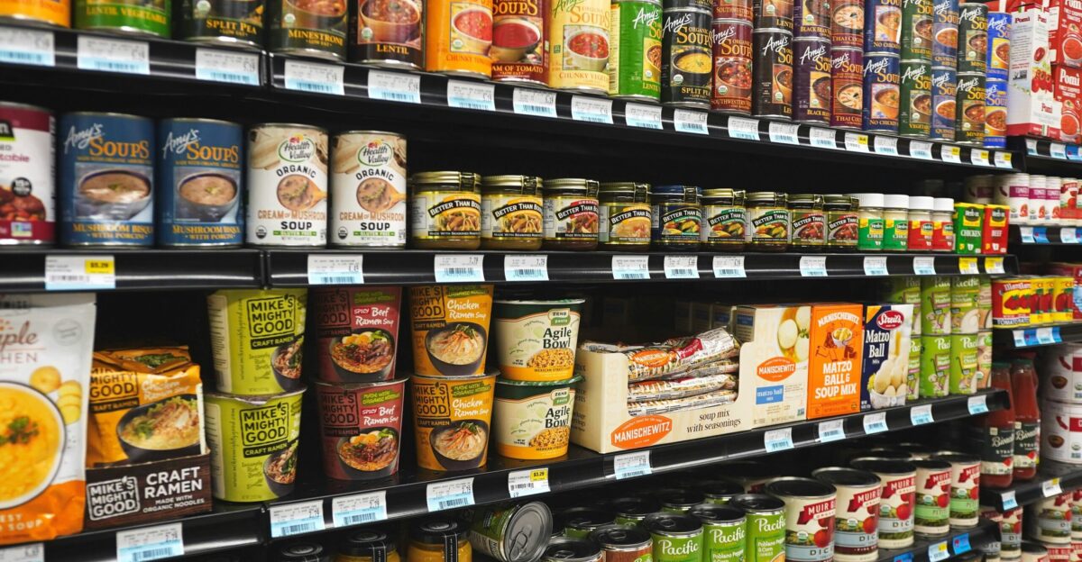 A grocery store filled with lots of food