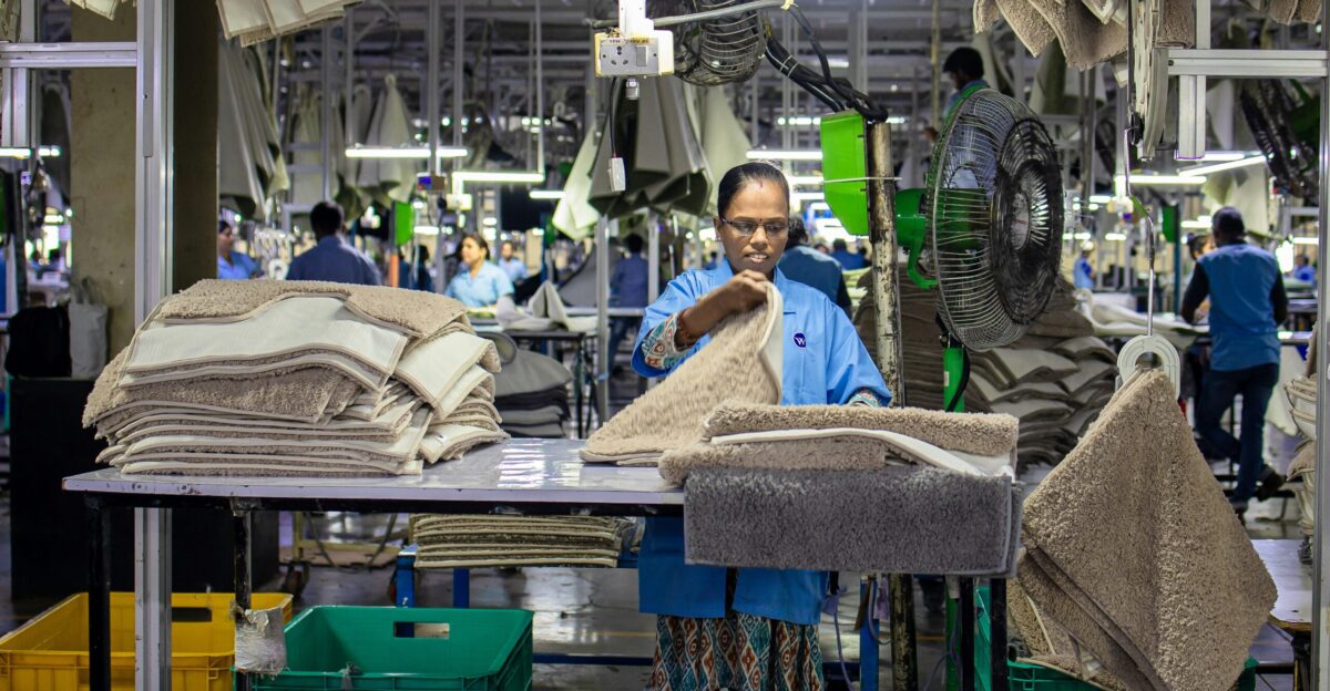 Workers are busy at work in a factory