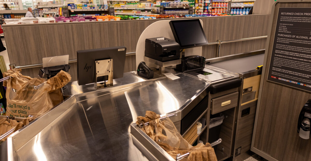 A checkout aisle at a Publix store in Orlando Florida