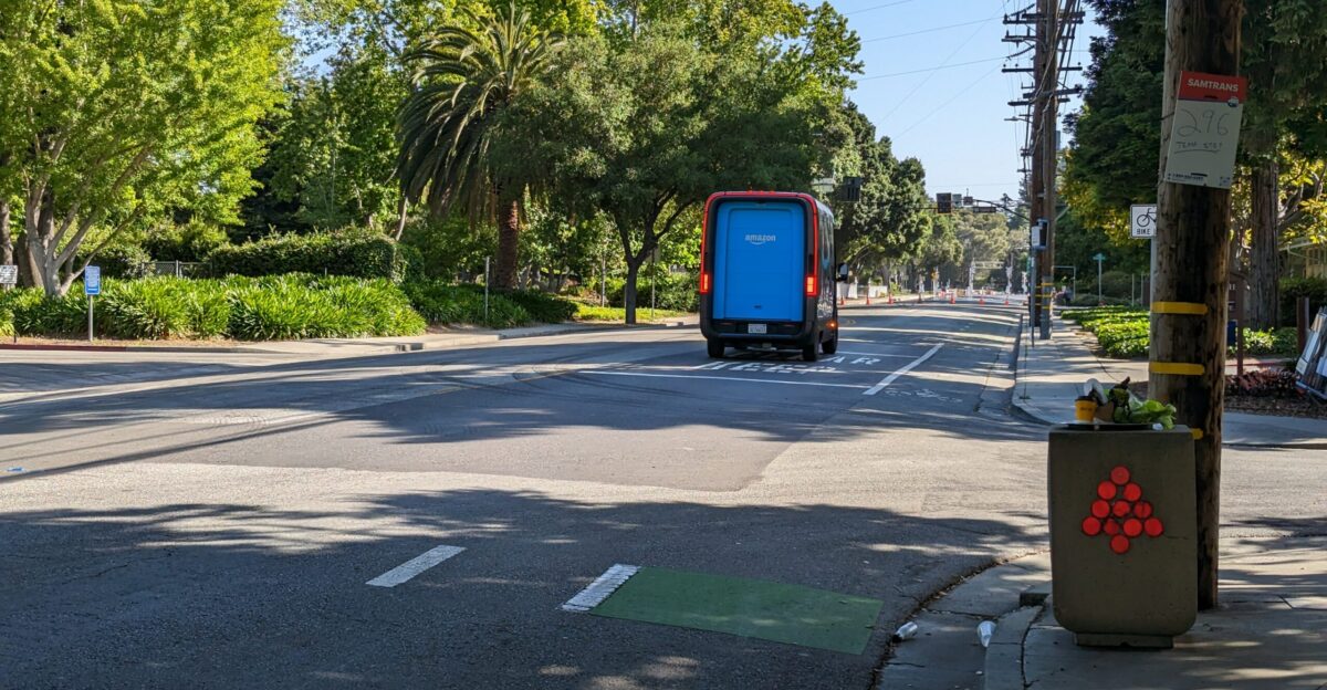 Rivian EDV-500 photographed in Menlo Park California