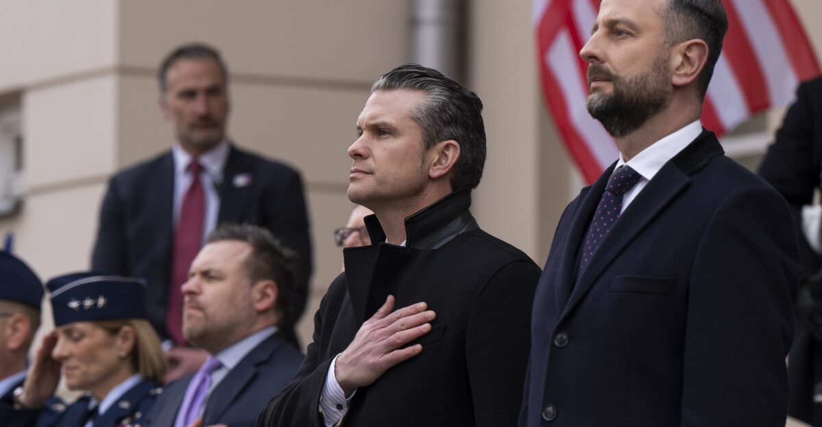 U S Secretary of Defense Pete Hegseth with Polish Minister of Defence W adys aw Kosiniak-Kamysz February 2025