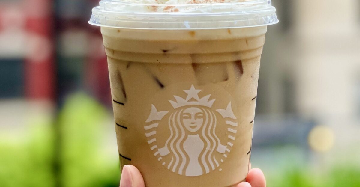 A grande iced pumpkin spice latte bought from a Starbucks store in New York City New York United States on August 26 2021