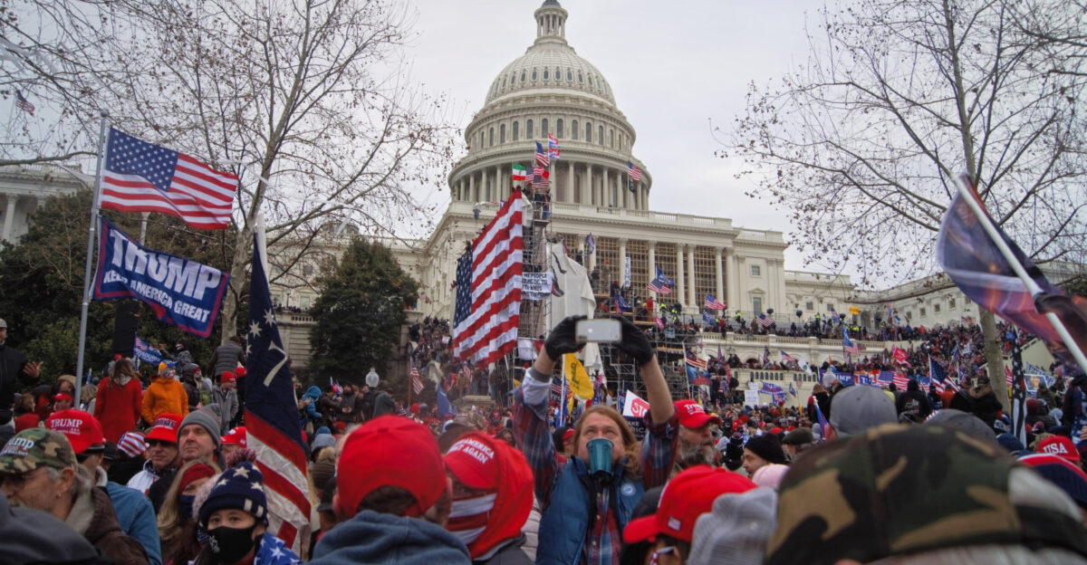 Outside during the US Capitol during the January 6 2021 attack on the building