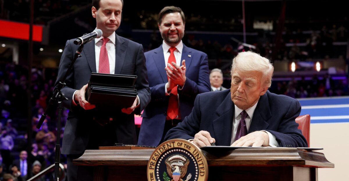 On Day One President Trump signed a series of executive orders Including stuff like withdrawing the US from the Paris climate agreement and making male and female the only genders the US government recognises