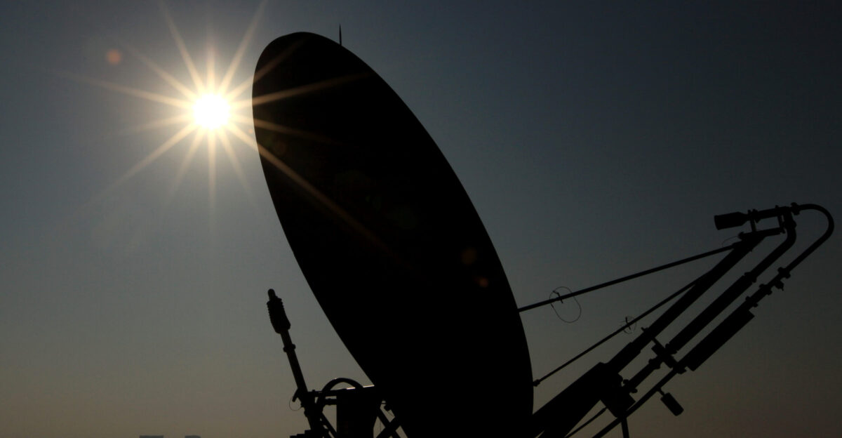 The AN USC-60A sattelite provides communication for headquarters elements of Cobra Gold 2011 in Chiang Mai Feb 8 2011 Marines of 7th Communication Battalion III Marine Expeditionary Force Headquarters Groups III MEF out of Okinawa Japan established working Internet and phone connection two weeks prior to the opening ceremonies of the exercise