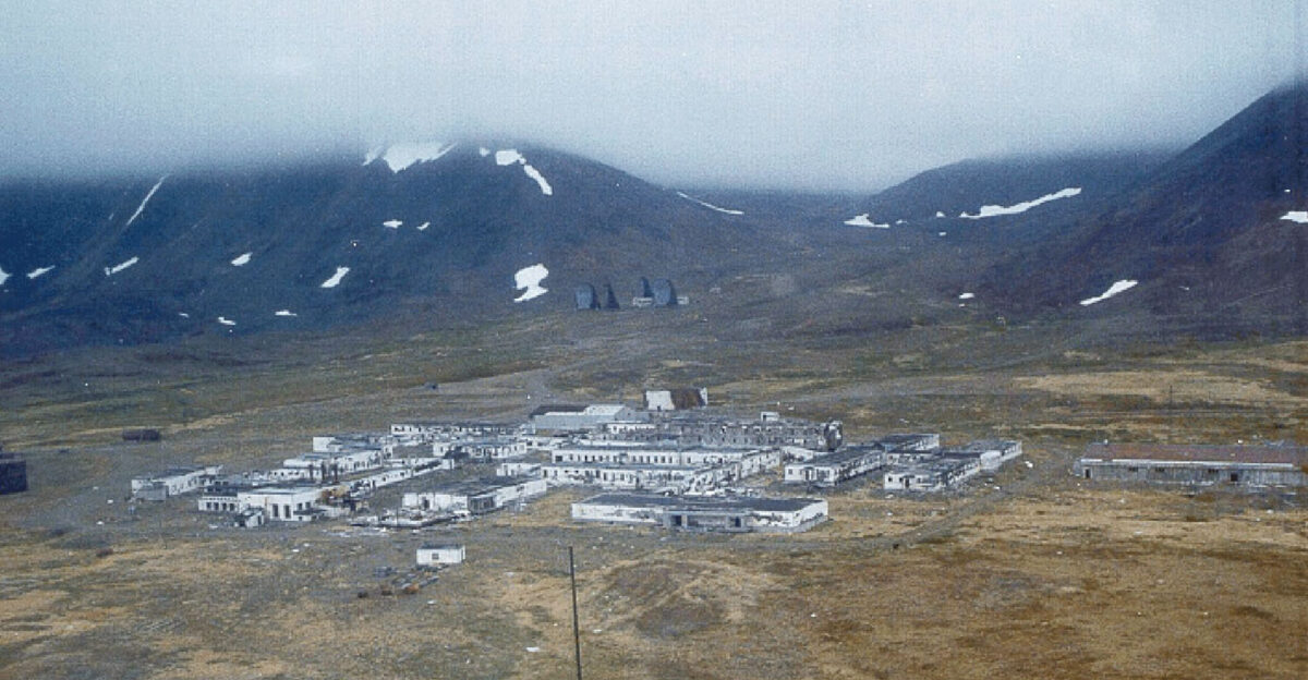 The former White Alice Communications System site at St Lawrence Island Alaska USA