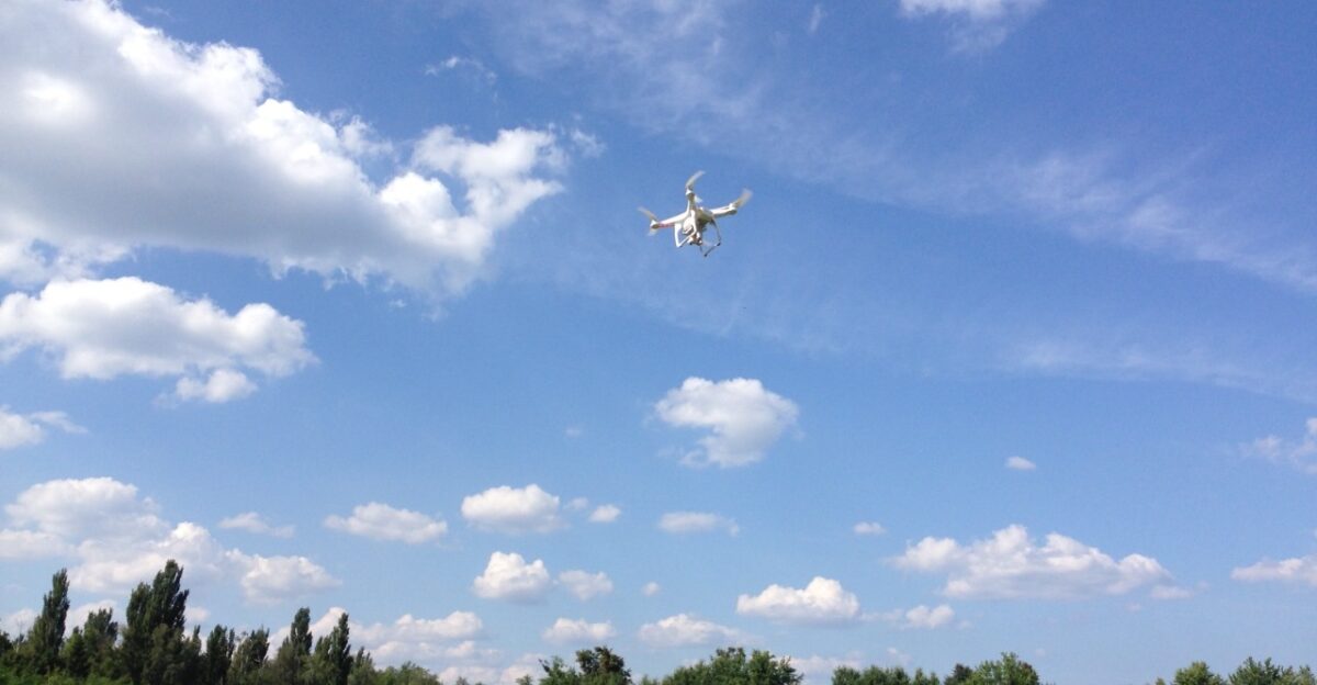 DJI Phantom drone in the test fly by Aerorozvidka