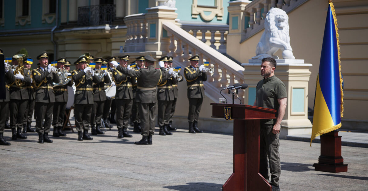 On the Day of the Air Force of the Armed Forces of Ukraine President Volodymyr Zelenskyy met with Air Force warriors presented them with state awards and handed over battle flags and ribbons of the honorary distinction For Courage and Bravery to unit commanders The Head of State thanked the defenders of Ukraine s skies for their daily dedicated service Ukraine s Air Force has demonstrated real skill and readiness to face any challenge air strikes air cover and reconnaissance Pilots have already carried out 28 000 combat sorties Over 25 000 Russian aerial targets have been destroyed - including hundreds of combat aircraft and helicopters thousands of cruise missiles and tens of thousands of drones In record time our warriors have mastered the Patriot SAMP T NASAMS IRIS-T and other air defense systems And in the skies our aces are piloting F-16s and Mirages What not long ago seemed impossible to many is now a reality the President noted The Head of State emphasized that thanks to the skill and professionalism of every Air Force warrior hundreds of thousands of Ukrainian lives have been saved Those present honored the memory of all Air Force warriors who gave their lives for Ukraine and now remain forever in the skies with a moment of silence Volodymyr Zelenskyy presented the families of fallen Heroes of Ukraine with the Order of the Golden Star The highest state title was posthumously awarded to Colonel Dmytro Fisher First-Class Military Pilot He logged over 1 230 hours in the air Since 2014 Dmytro Fisher had been providing air support to our troops With the start of Russia s full-scale invasion he defended the Kharkiv and Zaporizhzhia regions carried out air strikes against the enemy near Zmiinyi Island and struck Russian oil infrastructure His final flight took place on June 5 2022 when his Su-27 was hit by enemy air defense over the Zaporizhzhia region Captain Vadym Moroz On the night of February 23-24 2022 he maneuvered his aircraft out from under a Russian missile strike on the airfield In the first days of the full-scale war he destroyed pontoon bridges armored convoys refuelers and enemy crossings in the Kherson and Mykolaiv regions On March 3 2022 he carried out a strike on an enemy column consisting of over 1 000 pieces of equipment During this operation Vadym Moroz s aircraft was hit by an enemy missile He was killed but managed to steer his burning aircraft away from a populated area Major Pavlo Ivanov He quickly mastered four types of aircraft including the F-16 From the first days of the full-scale war he destroyed enemy equipment command posts vehicle columns and occupying forces He logged 422 hours of combat flight time including under conditions of active counteraction by enemy air defense forces and fighter jets This year Pavlo Ivanov carried out 30 combat sorties He was killed during one of them - on April 12 - in the skies over the Sumy region President Volodymyr Zelenskyy also personally presented the Order of the Golden Star to three Heroes of Ukraine The Head of State also awarded Air Force warriors with the Orders of Bohdan Khmelnytsky 3rd Class as well as the Orders For Courage 2nd and 3rd Class In addition Volodymyr Zelenskyy presented battle flags to the deputy commander of the 107th Separate Aviation Wing and the commander of the 17th Separate Electronic Warfare Battalion Ribbons of the honorary distinction For Courage and Bravery were awarded to the commanders of the 14th Uman Anti-Aircraft Missile Brigade and the 19th Separate Pivdennyi Buh Brigade of Special-Purpose Radio and Electronic Intelligence A ribbon with the honorary title Vasylkivskyi was also presented to the head of the 38th Joint Training Center