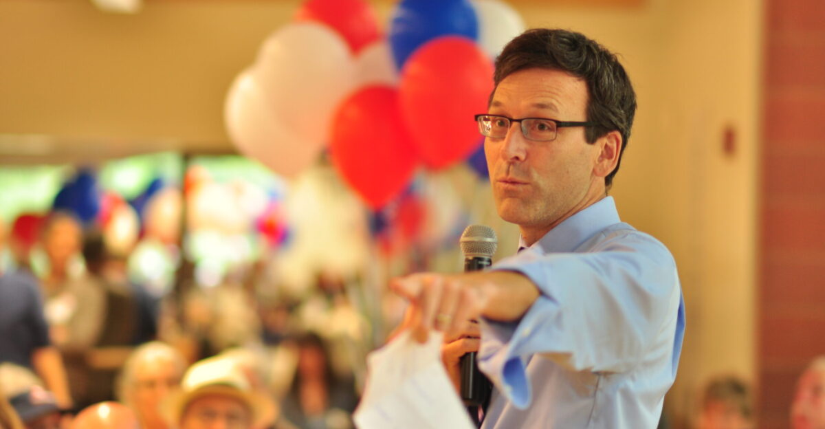 Washington State Attorney General Bob Ferguson speaking at his annual Shrimp Feed Northgate Community Center Seattle Washington