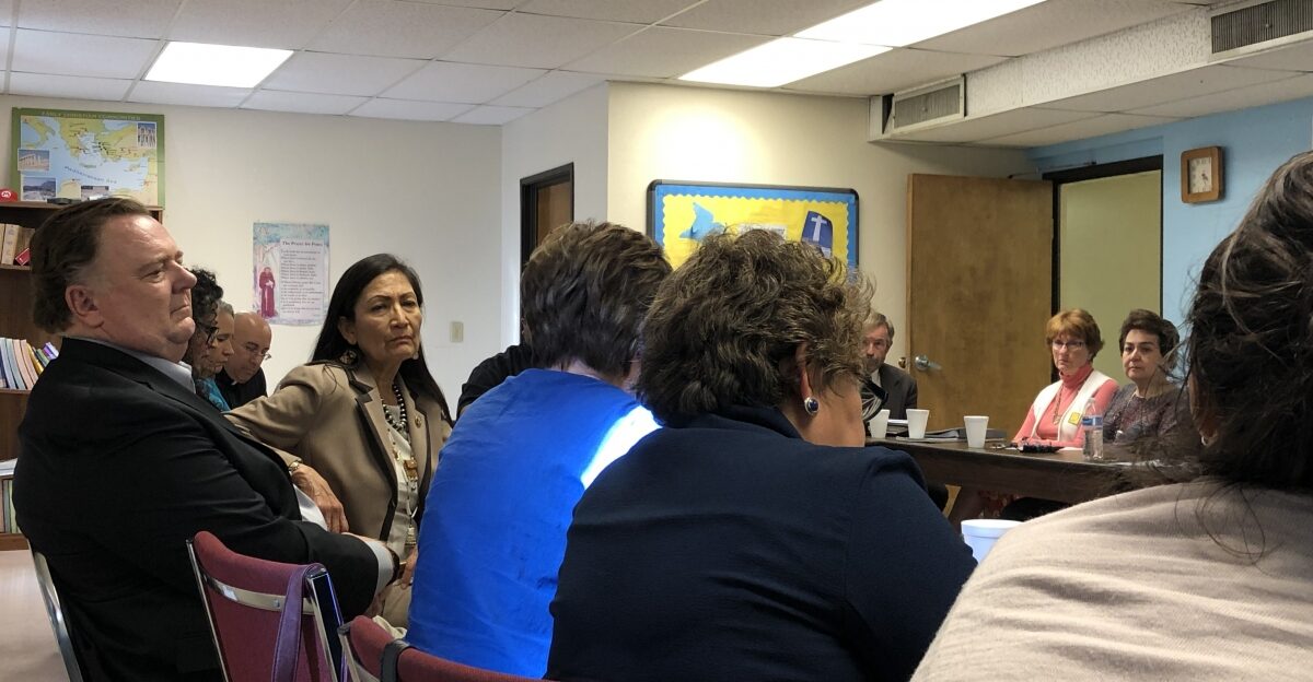 ALBUQUERQUE N M - Amidst families seeking asylum arriving in Albuquerque and reports about the Trump Administration s plans to deport children back to their countries of origin Congresswoman Deb Haaland NM-01 held a listening session with Albuquerque interfaith leaders and families seeking asylum At the meeting Congresswoman Haaland thanked the interfaith leaders for their work and heard stories from the families who recently arrived in Albuquerque The interfaith groups expressed their concerns about the conditions in which asylees are processed before they arrive the potential for the administration to deport unaccompanied minors to dangerous situations and funding to support their work in the long term Our community has with open arms welcomed and helped support these families who are on a journey to escape unstable conditions I m proud to say I m from New Mexico said Congresswoman Deb Haaland The situation this administration has created by ignoring the real issues and mismanaging resources is unacceptable I ll be supporting budget priorities that focus resources on humanely processing families arriving at the border as well as dealing with the backlog for asylum requests In February Congresswoman Haaland toured sections of the border with Customs and Border Patrol personnel sat down with local advocates representing migrants fleeing violence and in order to use their legal right to asylum and visited a hospitality center for migrants managed by the non-profit Annunciation House