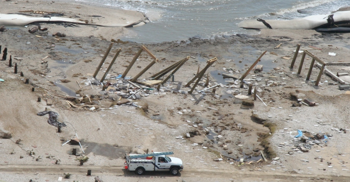 <div class="description">
Devastation of Bolivar Peninsula following Hurricane Ike. To help our coastal managers protect life and property and plan for hazardous events, NOAAs Office of Ocean and Coastal Resource Management works with state partners through the Coastal Zone Management (CZM) program. The CZM program is a voluntary partnership between the federal government and coastal states and territories. One of its roles is to help states build resilient coastal communities and minimize the loss of life and property from hazards.</div>