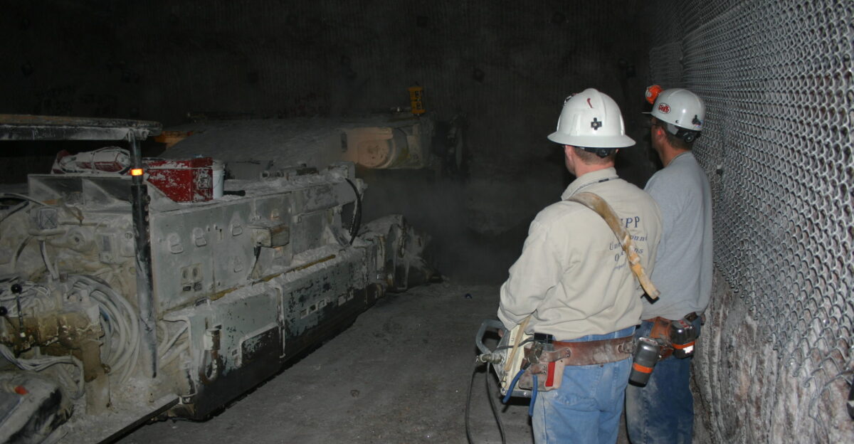 WIPP miners use a remote-controlled continuous mining machine to make space in the bedded salt for planned Salt Disposal Investigations Mining crews recently began tunneling areas in the north end of the 2 150-foot-deep Waste Isolation Pilot Plant WIPP repository to support a new round of salt studies Known as the Salt Disposal Investigations SDI the studies are designed to test the geologic response of salt to elevated temperatures