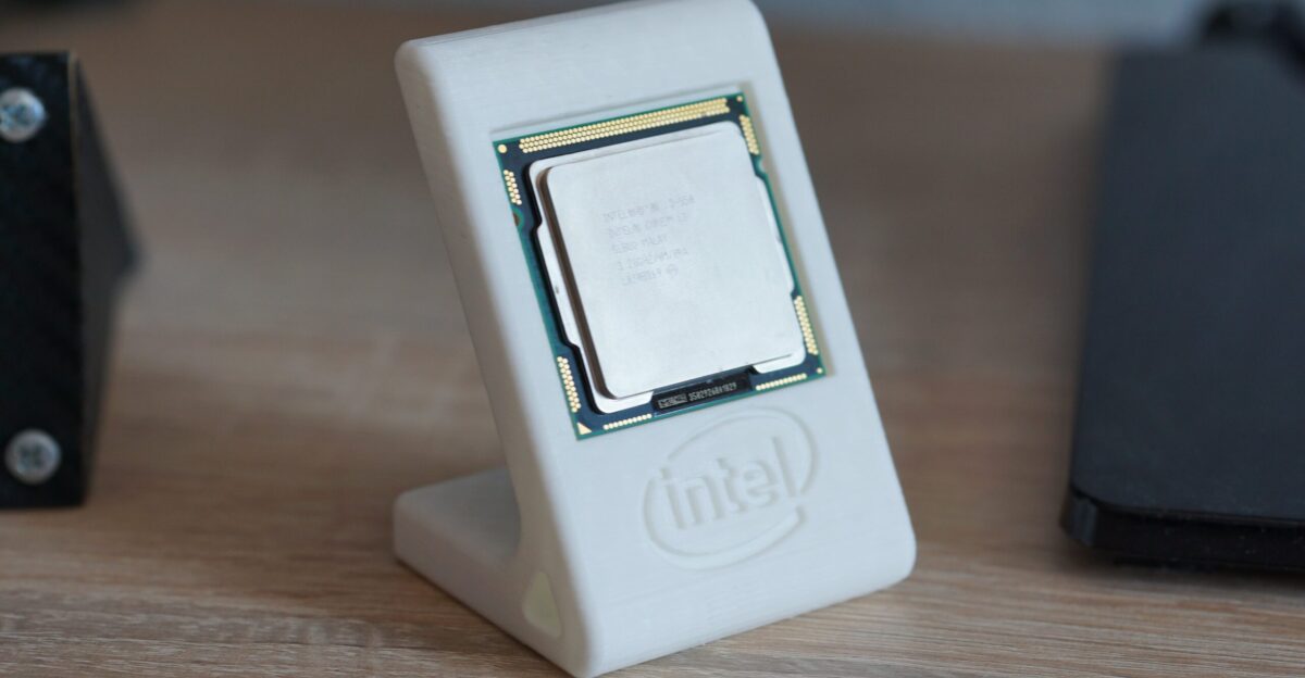 Stand for an Intel microprocessor for display or presentation
