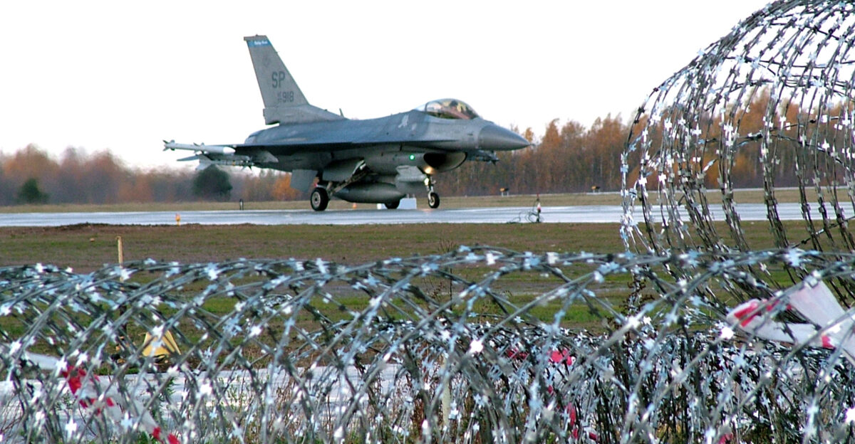 SIAULIAI Lithuania AFPN - Capt Joey Gaona taxis along the flightline after a training flight here Captain Gaona is a pilot assigned to the 23rd Expeditionary Fighter Squadron The 23rd EFS is participating in NATO s Baltic Air Policing mission providing 24-hour security over the skies of Lithuania Latvia and Estonia U S Air Force photo by Capt Thomas Crosson