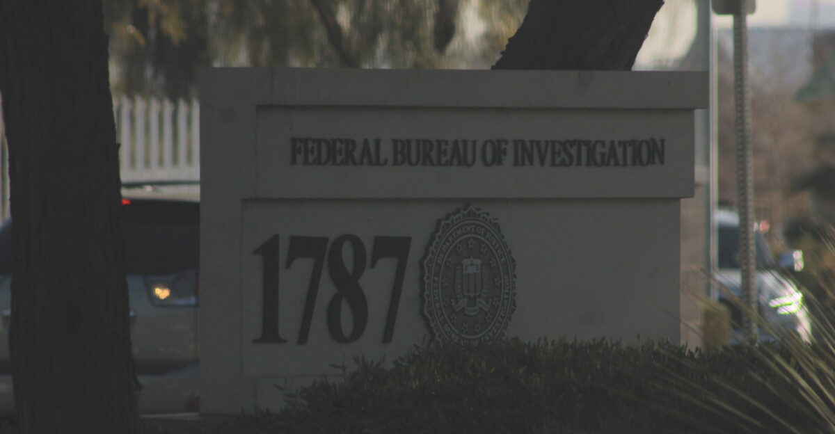 A sign indicating the Las Vegas Office of the United States Federal Bureau of Investigation