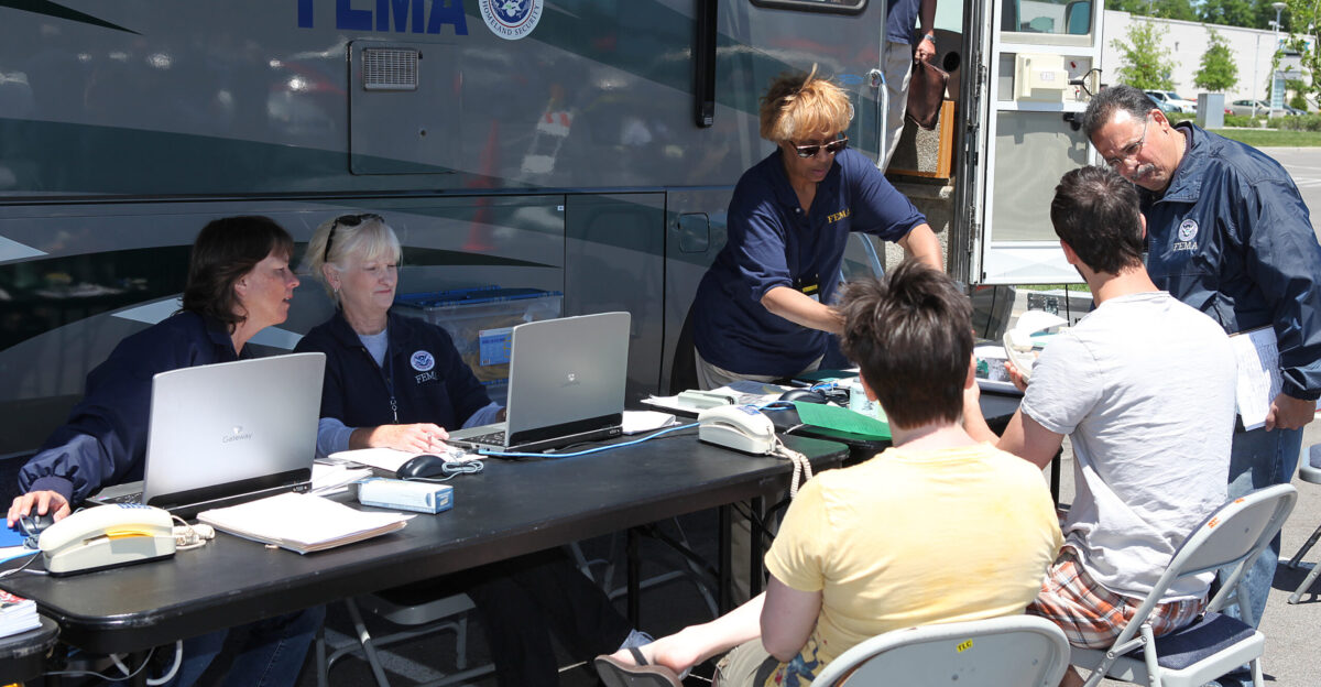 Nashville TN May 8 2010 - A FEMA mobile disaster recovery center vehicle has located to the 100 Oaks Shopping Center to assist survivors of the recent severe storms and flooding FEMA is responding to severe storms and flooding that damaged or destroyed thousands of homes across Tennessee in May 2010 David Fine FEMA