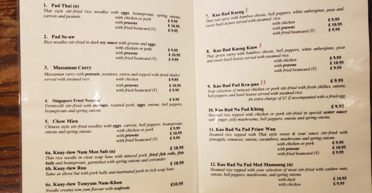 There was another page at the back Also more items listed on the walls