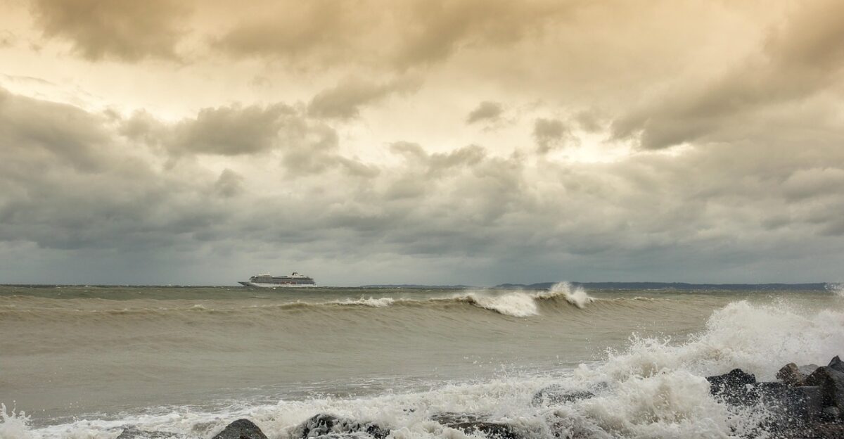wave flood storm surge spray sea moving water ship cruise ship stormy water nature water movement coast seascape storm front storm danger coastal protection