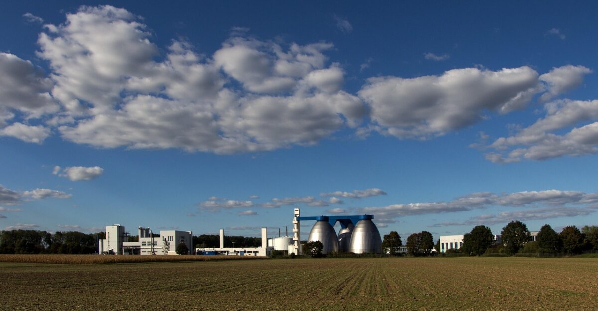 landscape clouds nature chemical plant panorama fields